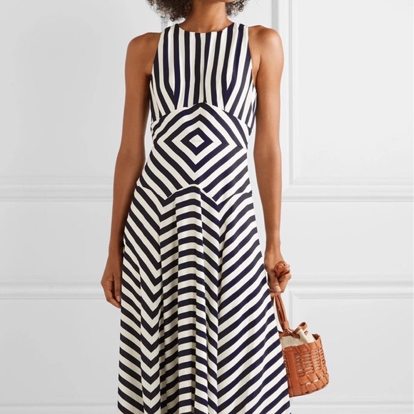 J.Crew Sleeveless high-neck dress in geometric stripe - Picture 6 of 10